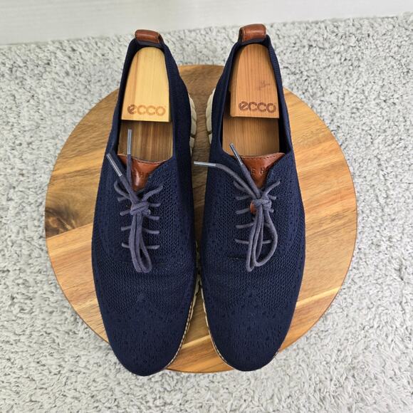 Cole Haan ZeroGrand Stitchlite Marine Blue Wingtip Casual Daily Oxford Mens 11 M - Picture 5 of 14